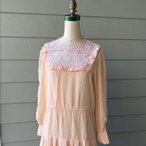 Vintage Elegant Pink Lace Dress